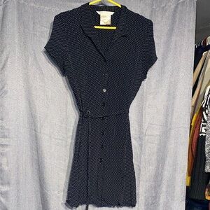Max Studio Navy Mini Dress with White Dots